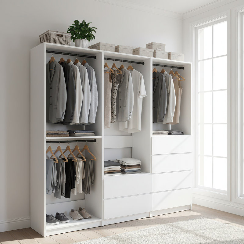 Système de garde-robe autoportant en bois