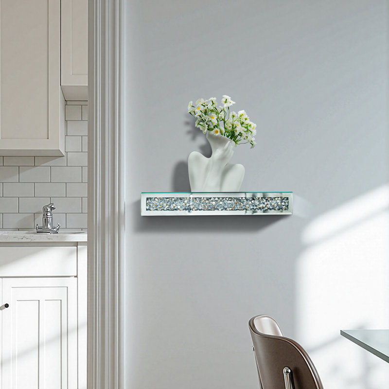Étagère murale en cristal à miroir