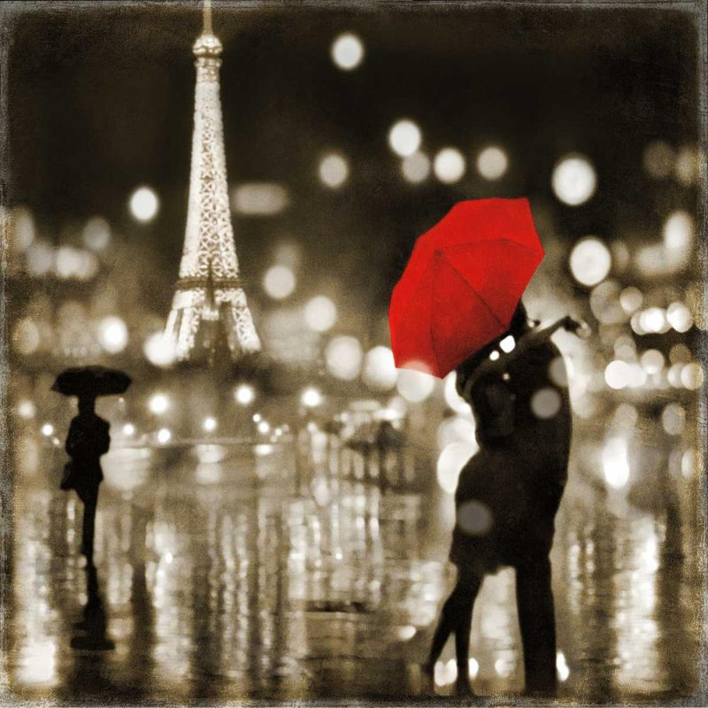 Art sur toile tendu Lark Manor ™ Carrigan, Kate: A Paris Kiss KC7398, H 36 po x l 36 po