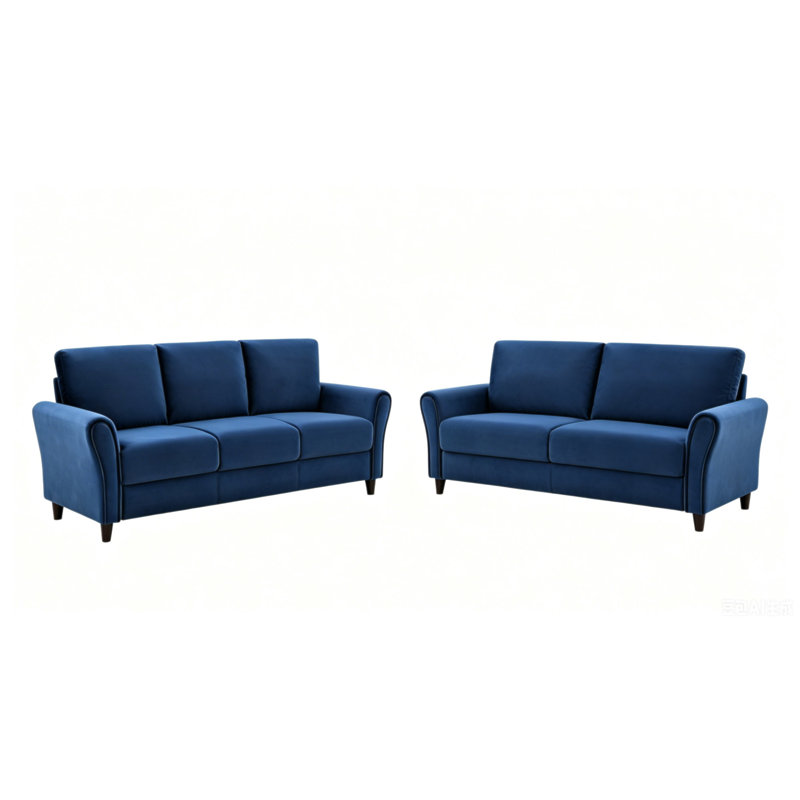 Canapé Patricia, Polyester bleu foncé