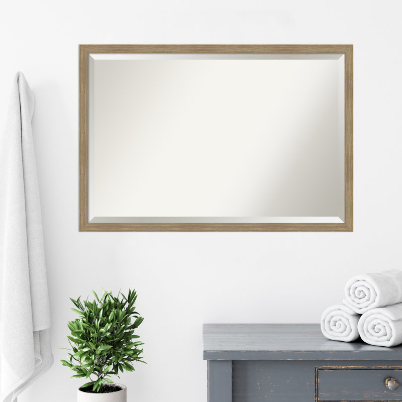 Miroir mural en bois Jobany, Rectangle, Brun, 26 po x 38 po