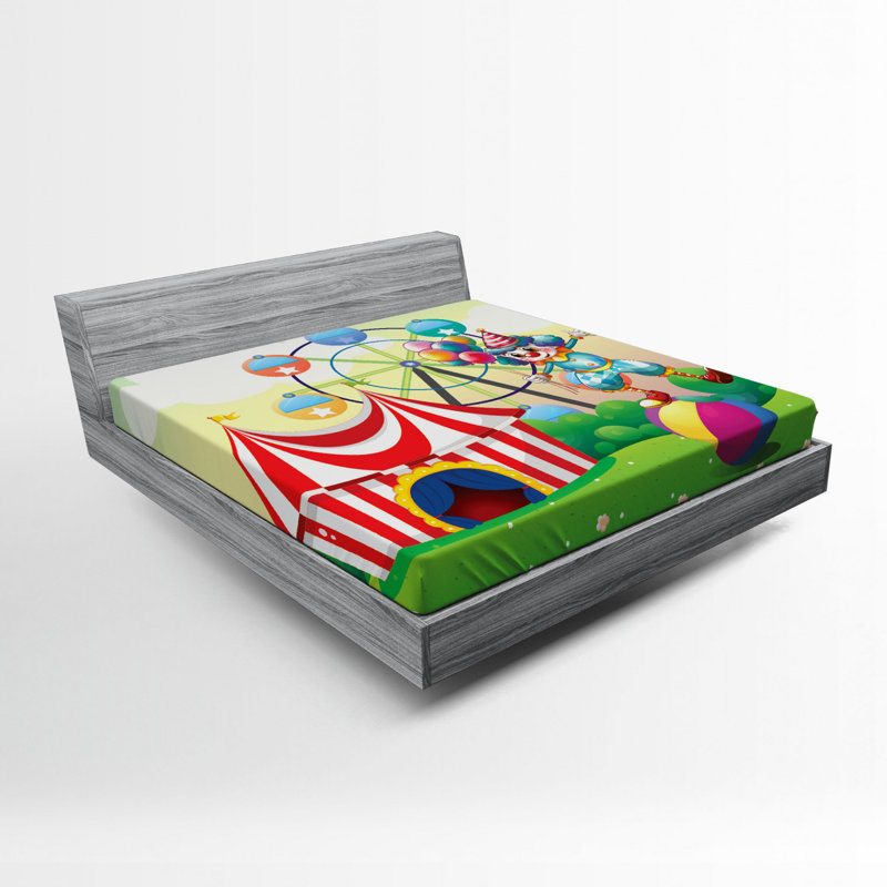 Circus Microfiber Fitted Sheet, Queen Fitted Sheet