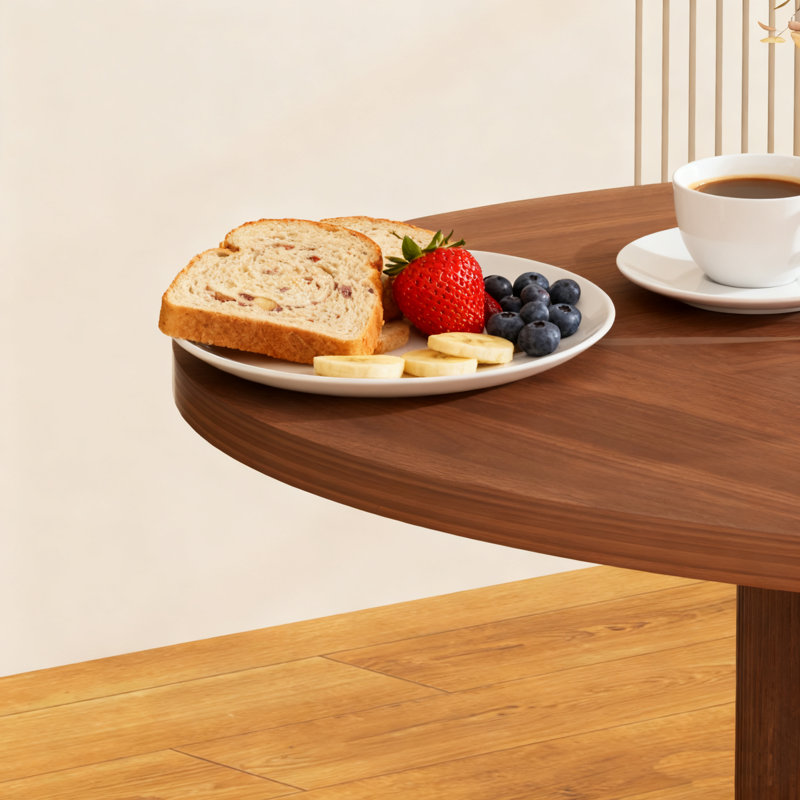 Table de salle à manger ronde 55 po pour 6 personnes, tables de ferme modernes avec plateau tournant et armoire de rangement, base en bois pour la cuisine