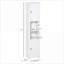 Grande armoire de rangement autoportante pour salle de bain - 2 tablettes et 2 armoires en lin blanc avec rangement au sol étroit de style moderne pour la décoration intérieure