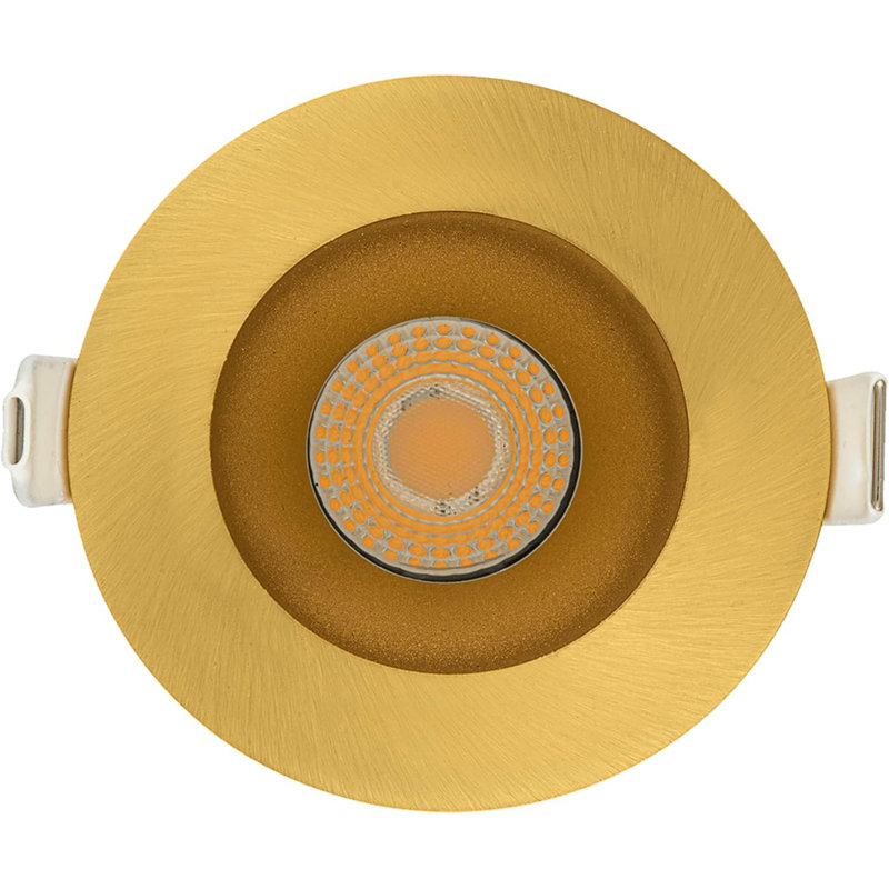 2'' Dimmable Air-Tight IC Rated Recessed Lighting Kit, Laiton brossé