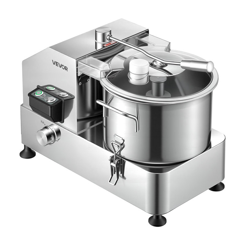 Robot culinaire commercial 6,3 pte 6 L, hachoir à légumes 1800 W, pour légumes, fruits, noix, bol en acier inoxydable de qualité alimentaire, coupeur 110 V avec lame en forme de S, cadran à vitesse variable
