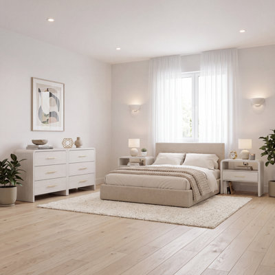 4-Piece Bedroom Set with 2 3-Drawer Dressers and 2 Nightstands