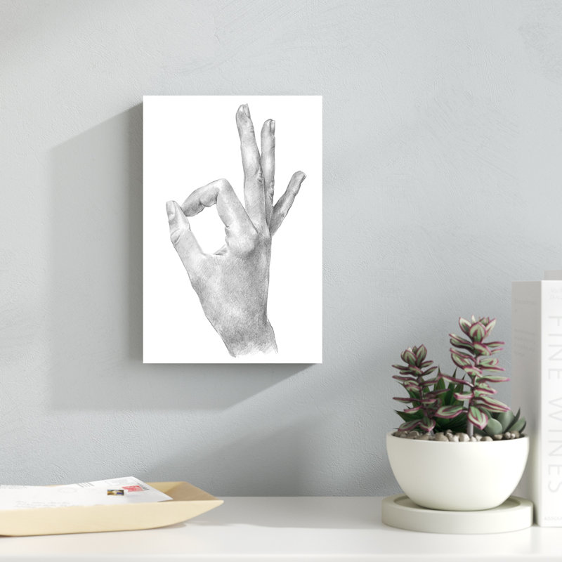 «Hand Signs III», peinture sur toile, H 12 po x l 8 po