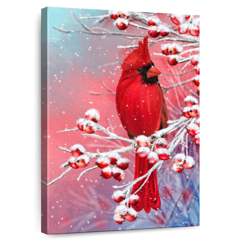 Brampt Winter Red Cardinal, 30" H x 20" W