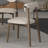 Gray sintered stone solid wood dining table set-108353449