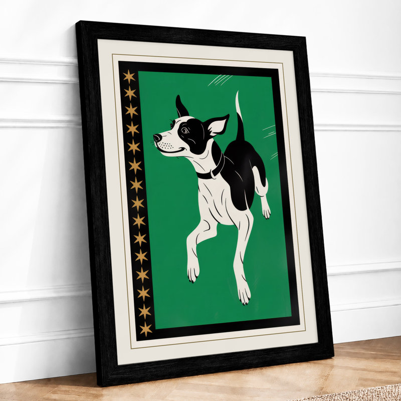 Dog in Profile Mid-Century - Framed Print, A1 - 84.1 x 59.4 cm, Black