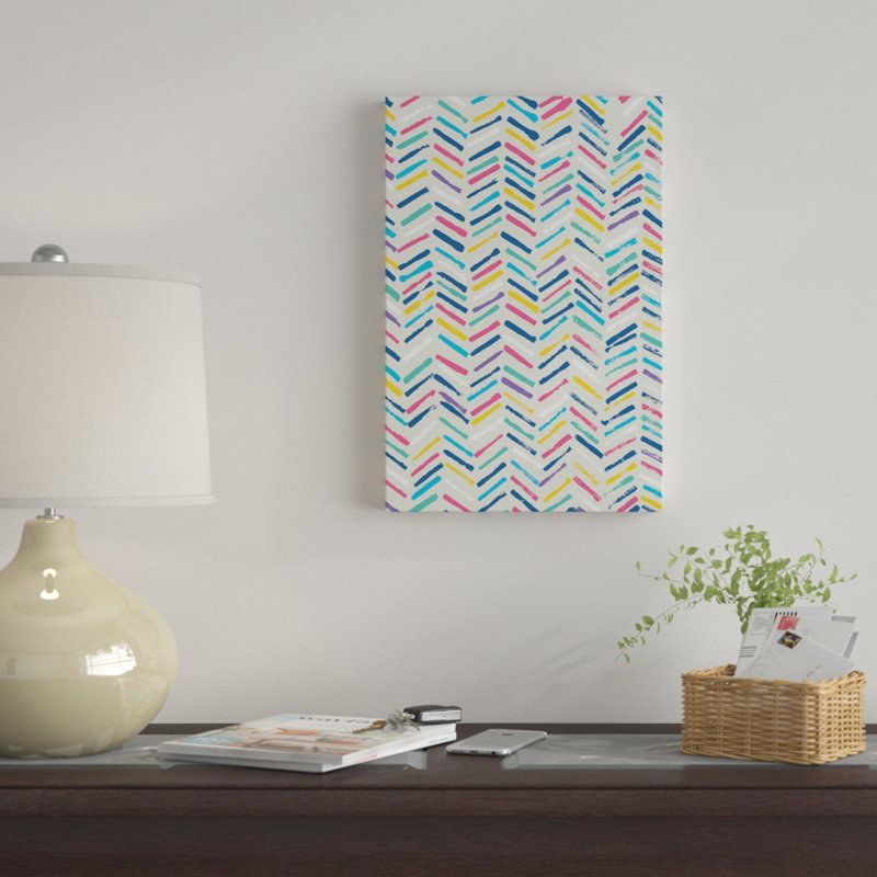 Chevron - reproduction sur toile tendue, H 26 po x l 18 po x P 1,5 po, Toile tendue, Pas de tapis