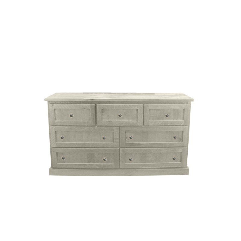 Commode 7 tiroirs Rustic, Blanc doux