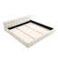 Très grand cadre de lit très grand avec tissu épais beige, tête de lit, lit plateforme, sans sommier, style moderne et relaxant
