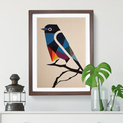 Geometric Bird No.3 Abstract 1 Piece Single Picture Frame Wall Art