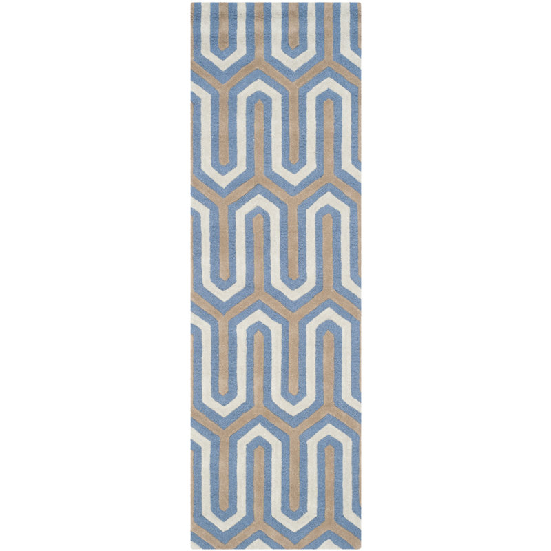 Ellicott Hand Tufted Wool Geometric Rug, Runner 2'6" x 8'