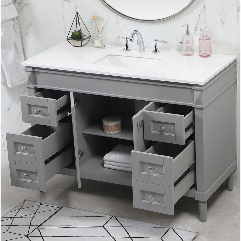 Meuble-lavabo simple 48 po Farber, Gris