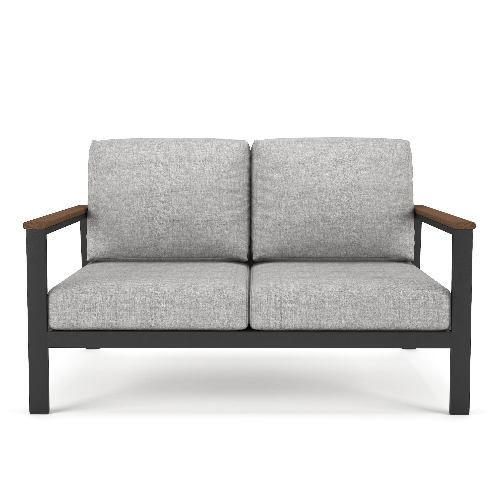 Townsend Loveseat with Sunbrella Cushion, Canvas Granite Sunbrella® Canvas, Brown