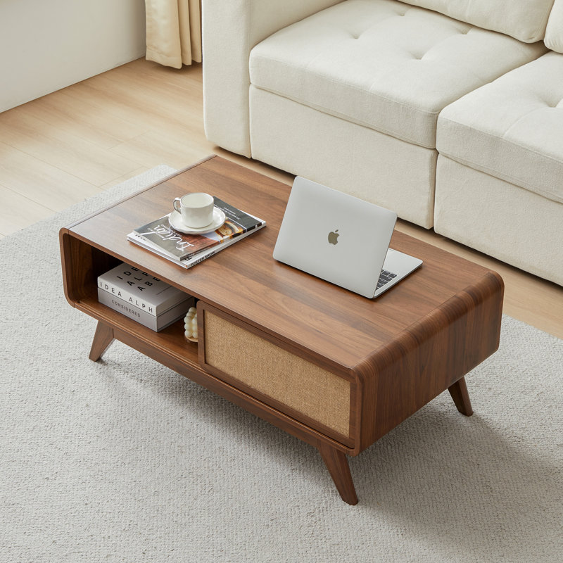 Bengiman Coffee Table With Storage, Walnuts