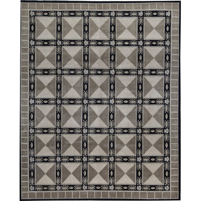 Hand-Knotted High-Quality Black Area Rug