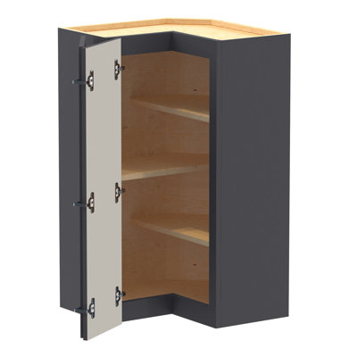 Gallery Express Haven Plywood Assembled 21 in W X 21 in D X 36 in H Corner Diagonal Kitchen Cabinet Left in Onyx
