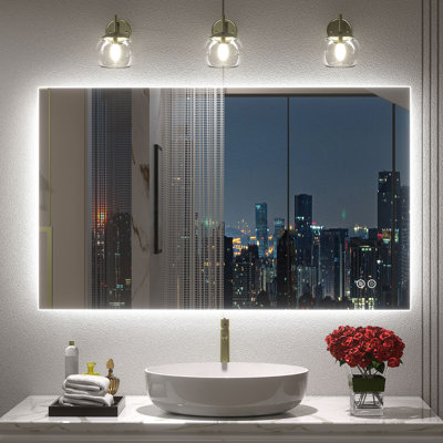 Wayfair Basics® UL Certified LED Anti-Fog Tempered Glass Bathroom/Vanity Mirror with 3-Year Warranty