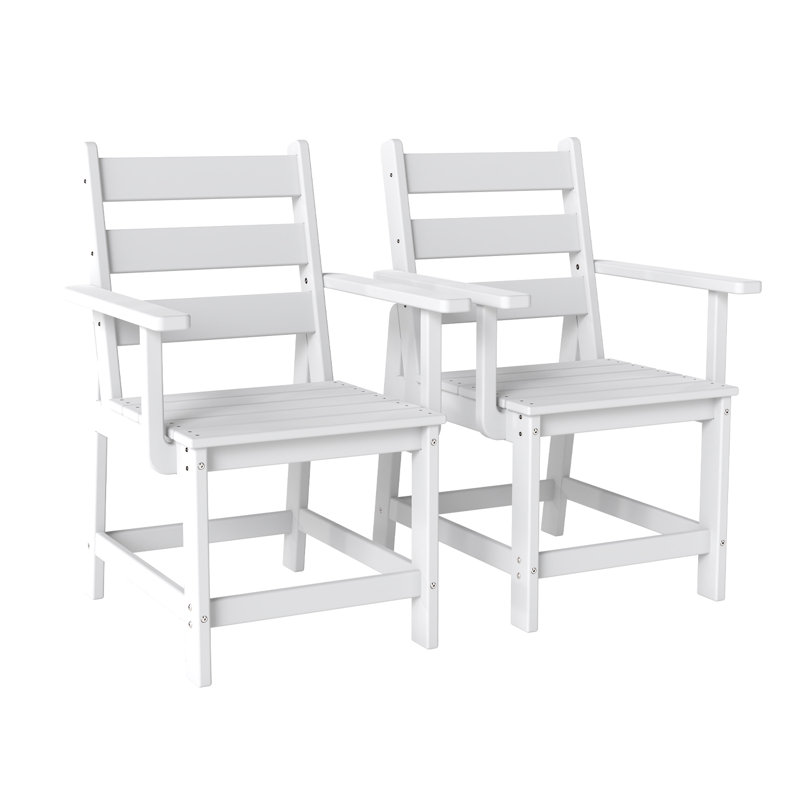 Ensemble de 2 chaises d'extérieur en PEHD, Blanc