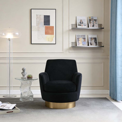 Velvet Swivel Barrel Chair, Swivel Accent Chairs Armchair