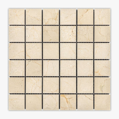 2" x 2" Marble Grid Mosaic Wall & Floor Tile