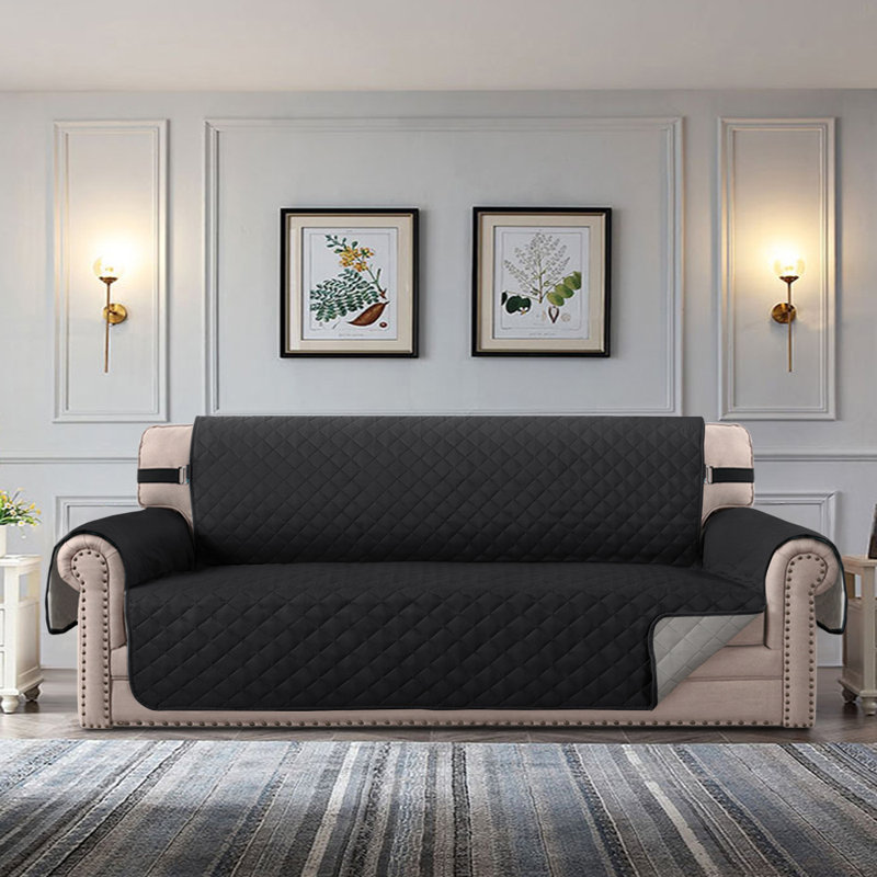 Housse pour fauteuil à coussins carrés/rectangulaires, 100% polyester bleu profond, H 75 po x l 66 po x P 22 po