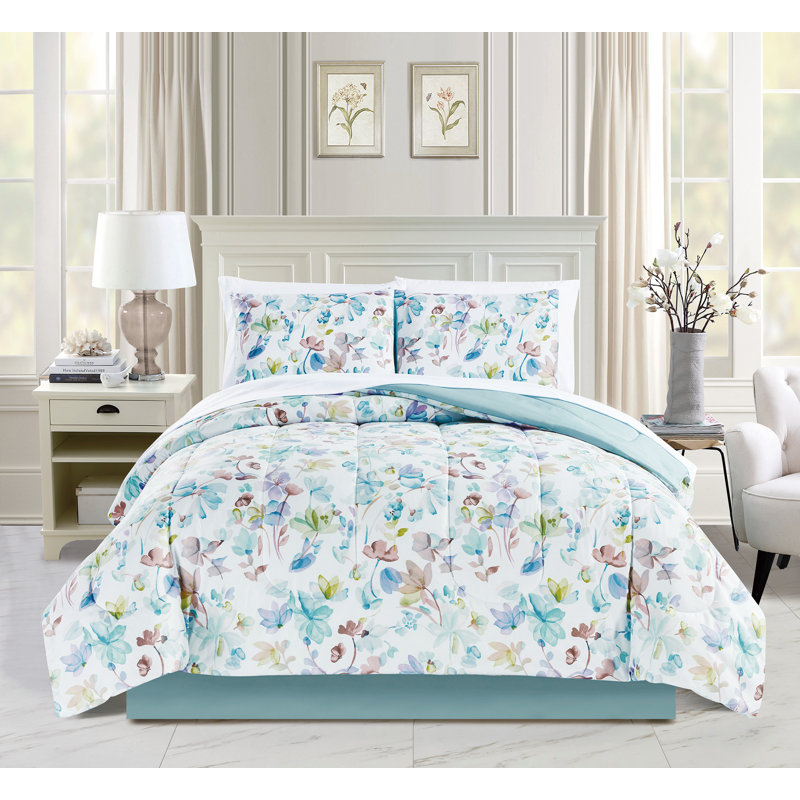 Édredon en microfibre turquoise, Édredon grand + 7 pièces supplémentaires
