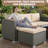 5 Pieces Patio Conversation Sets Outdoor Sectional Sofas 4-Person Seating Group With Cushions Gray-475386392-470881687