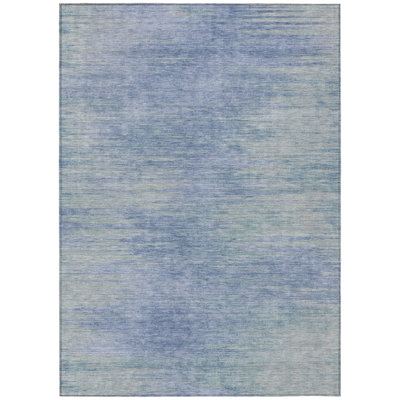 Tapis intérieur lavable abstrait bleu denim et bleu ciel 9 pi x 12 pi HomeRoots