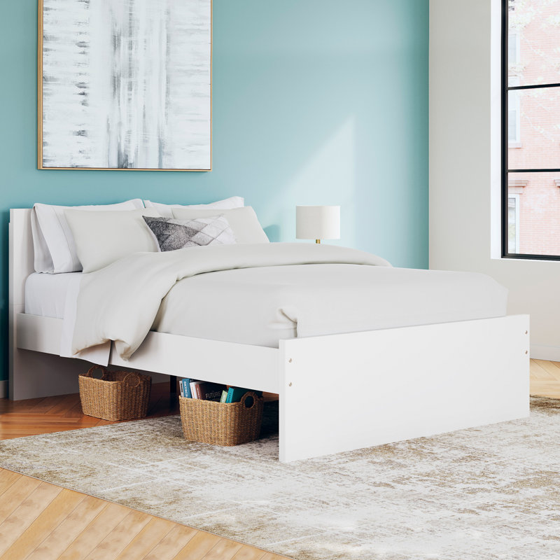 Dunagan Queen Panel Platform Bed, White, Queen