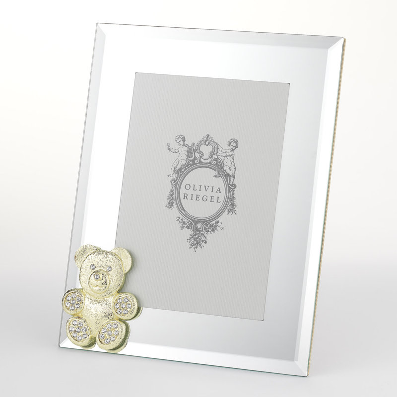 Teddy Bear 4" x 6" Picture Frame, Gold/White, 5" x 7"