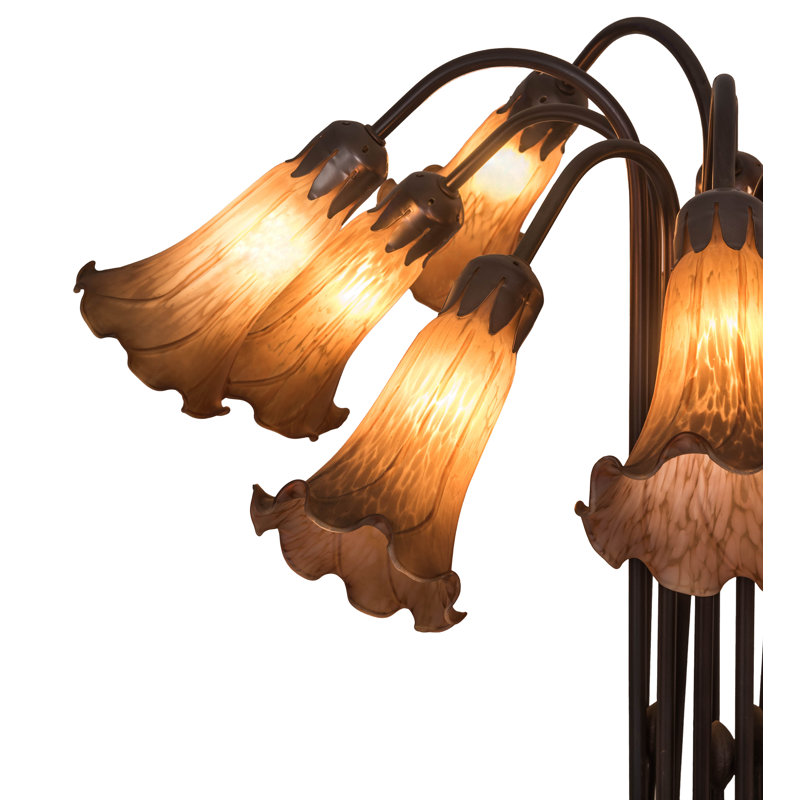 22"H Amber Pond Lily 10 LT Table Lamp, Amber