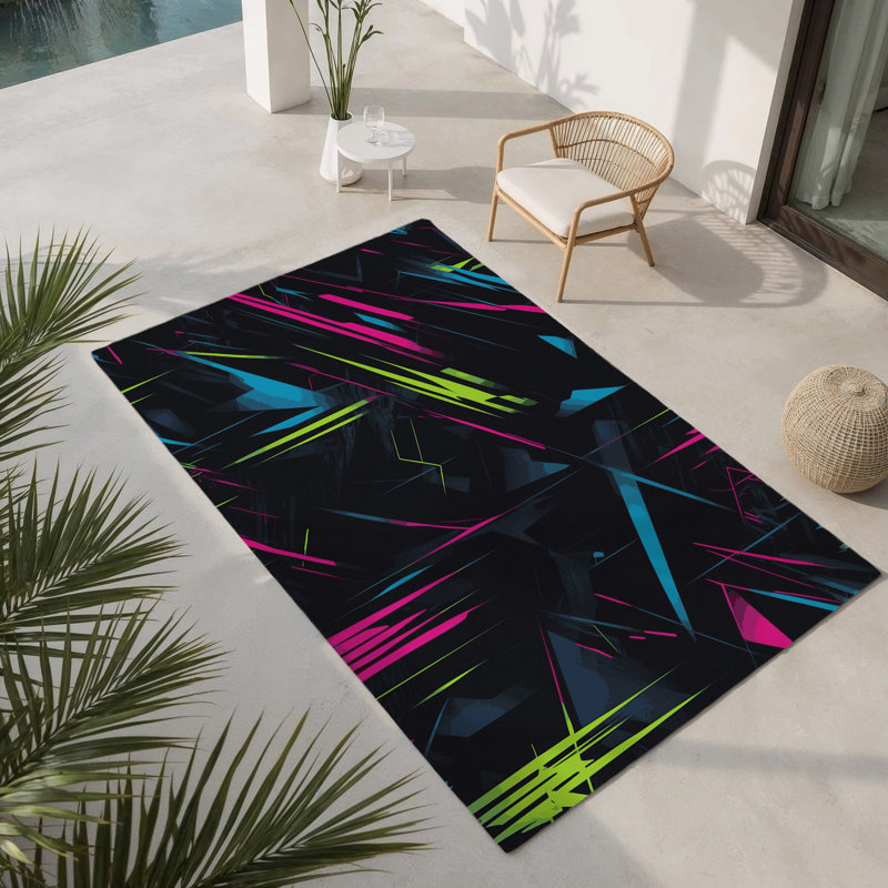Tapis d'intérieur et d'extérieur Neon Splinter, Rectangle 4pi x 6 pi
