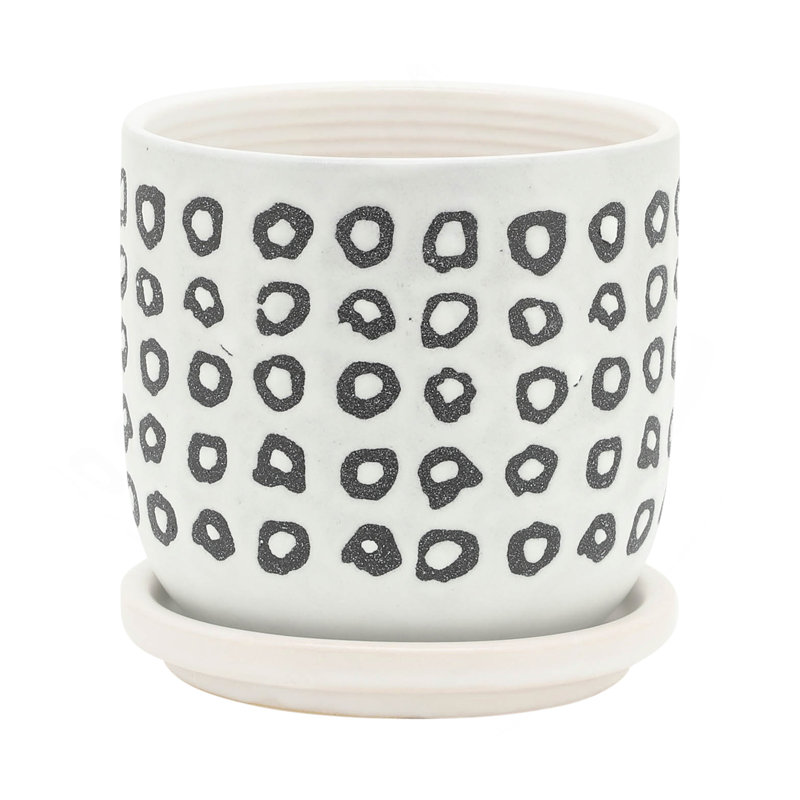 S / 2 5/6 po Aztec avec soucoupe, noir
