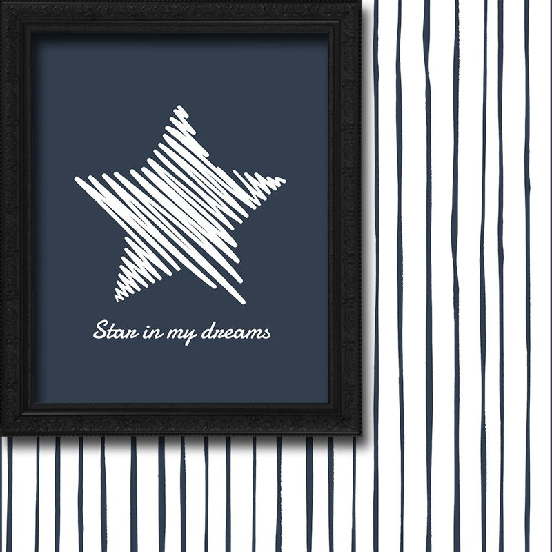 100% Blackout Stars in My Dreams Single Panel Curtain, 140cm Width x 300cm Drop