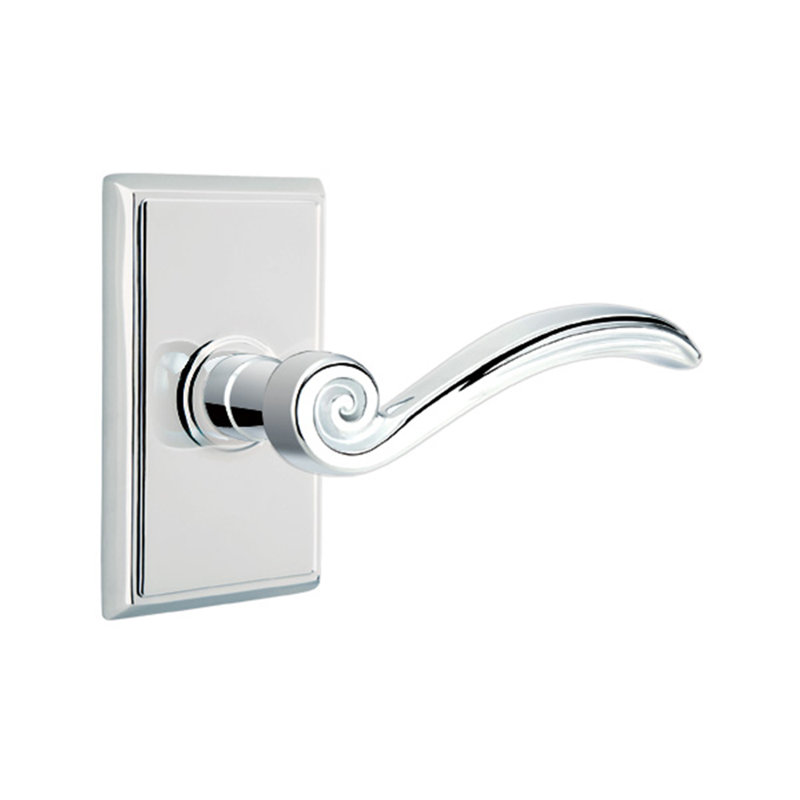 Poignée de porte avec rosette Elan, Laiton intemporel, Droite