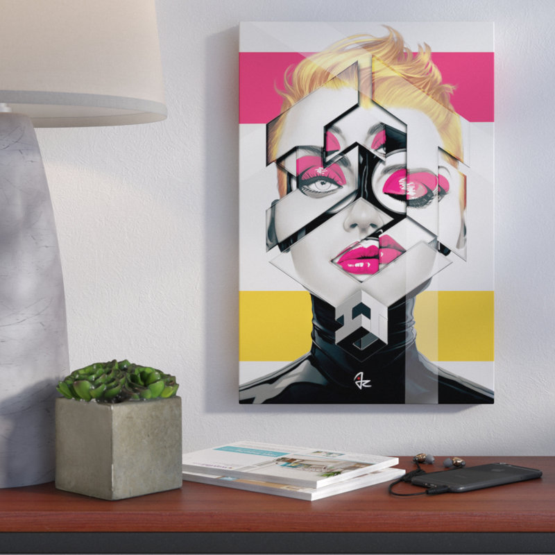 Forme ii, impression sur toile tendue, H 26 po x l 18 po x P 1,5 po, Toile avec cadre noir, Pas de tapis