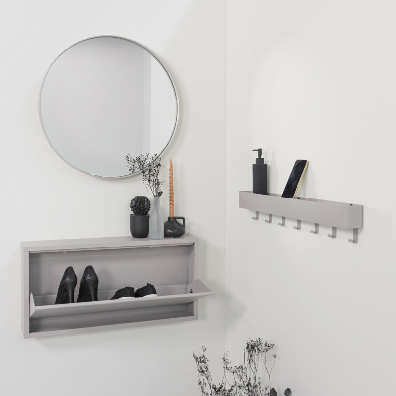 Donna Metal Flat Wall Mirror, Silky Taupe