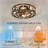 20" Farmhouse Caged Flush Mount Ceiling Fan with Light and Remote, Industrial Rustic Low Profile Fandelier Fan for Bedroom, Living Room-673939315