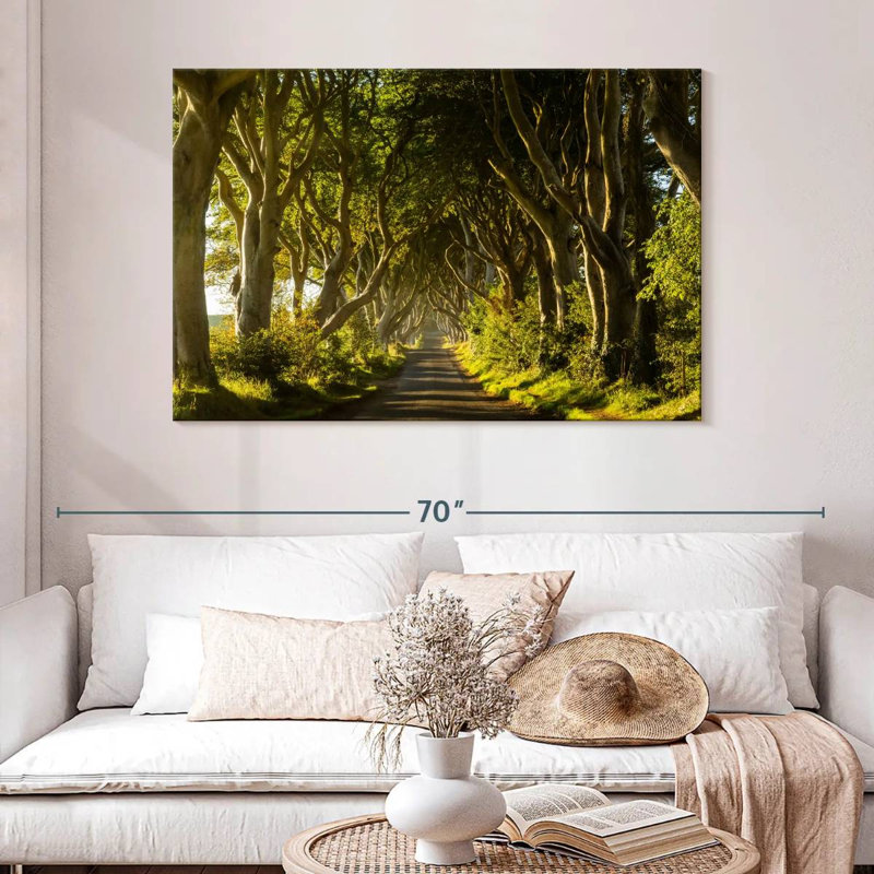 Harnek Sunlit Trees Path, 32" H x 48" W