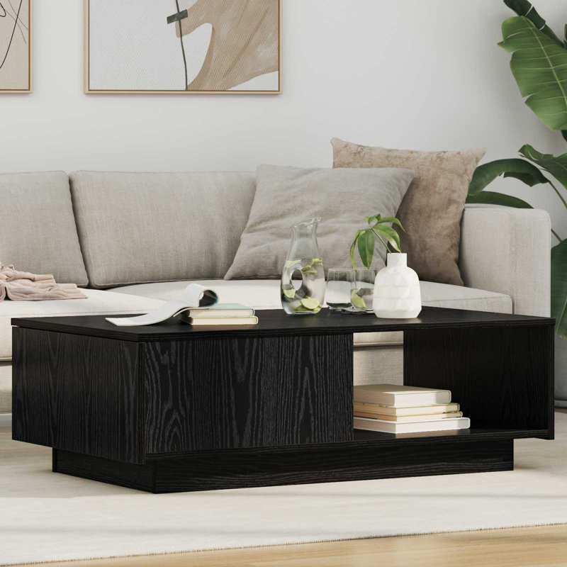 Coffee Table with Storage, Black Oak