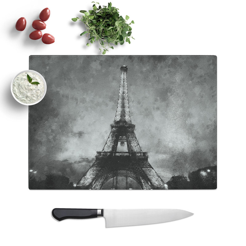 Eiffel Tower Vol.3 Painting Chopping Board, 20cm W x 28.5cm L