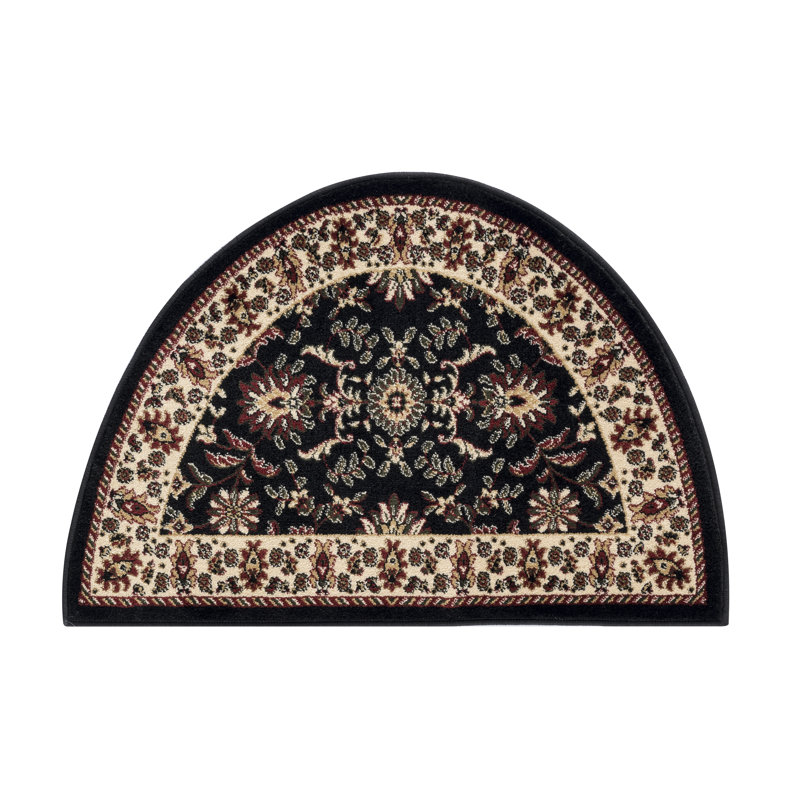 Tapis intérieur / extérieur noir Fanchon Beautiful Hearth Slice