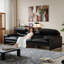 Canapé modulaire noir en cuir véritable-129104621