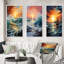 «Orange Teal Coastal Storm», 3 pièces-1291419975-1291419976