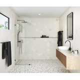 Venus 30 in. x 86.75 in. Fully Frameless Arched Single Fixed Shower Panel